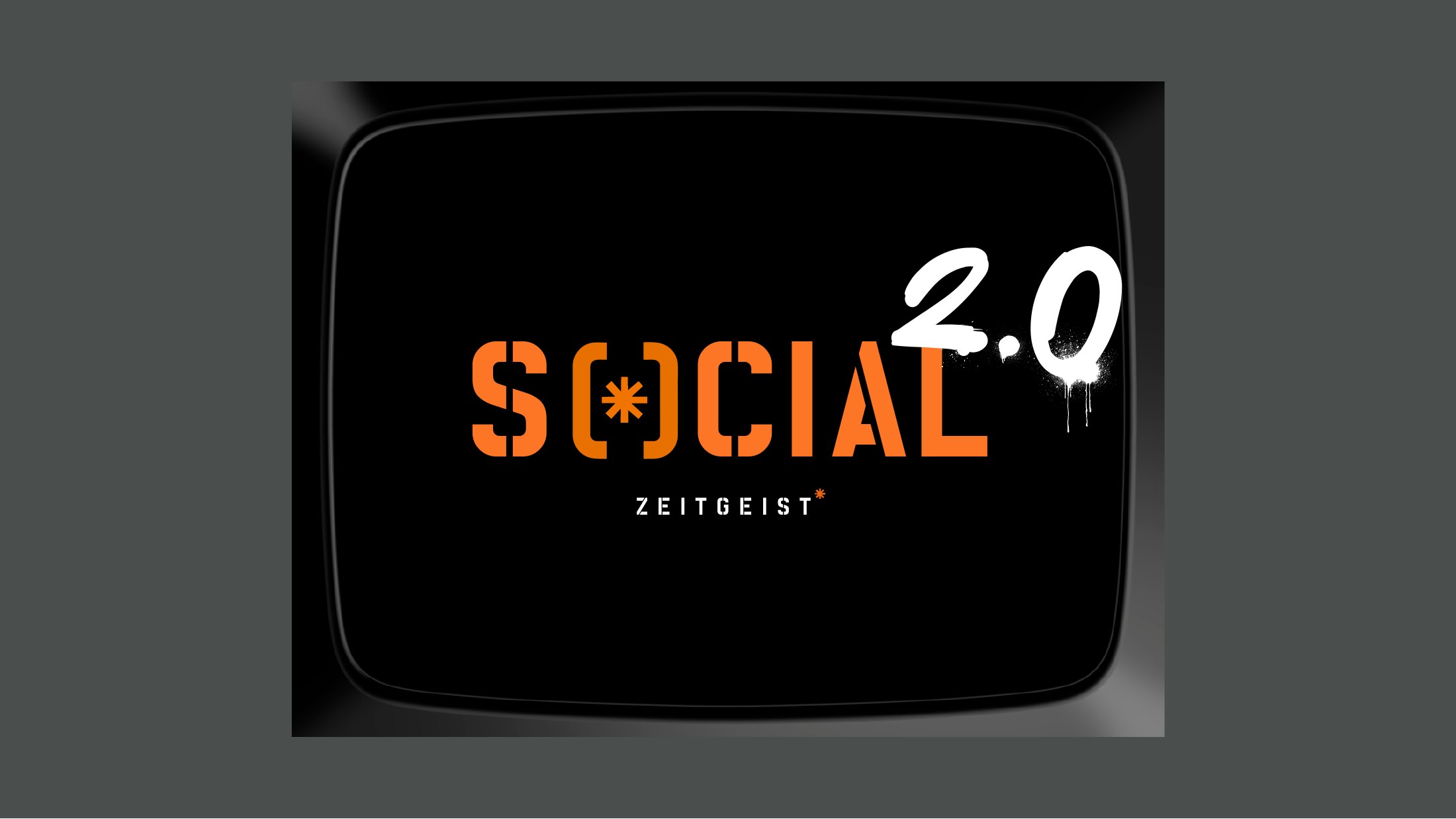 An old television screen showing the words Social 2.0